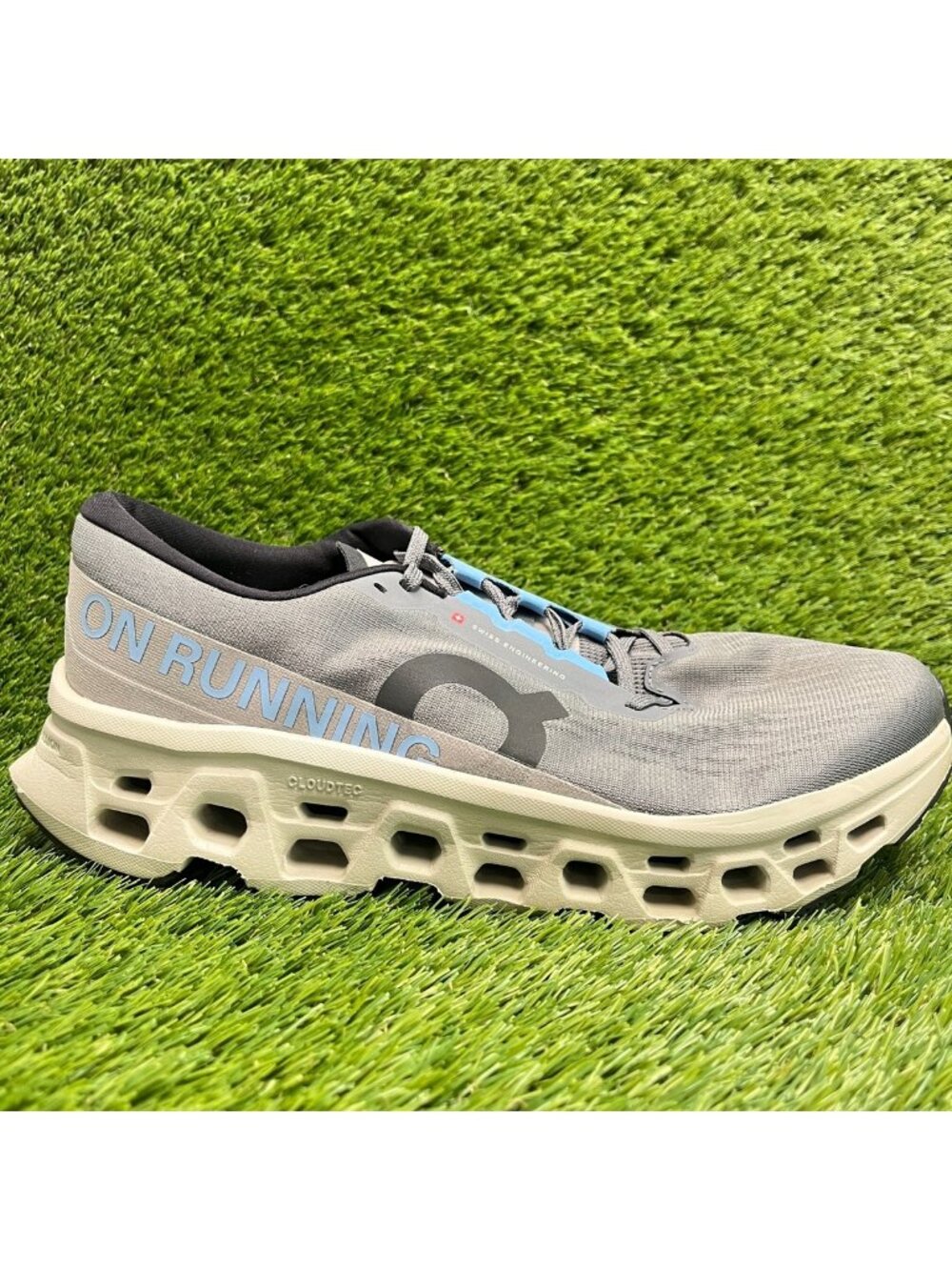 On Cloudmonster 3 Mens Size 11 Gray Blue Athletic Running Walking Shoes Sneakers